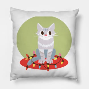 Christmas cartoon cat! Pillow