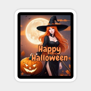 Happy Halloween Witch Magnet