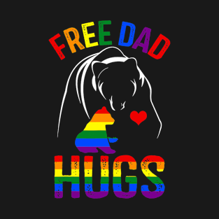 Free Dad Hugs Bear Lover Rainbow Lgbt Pride T-Shirt