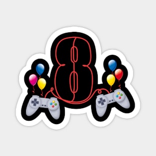 8th Birthday Boy Toddlers Video Gamer Store Magnet