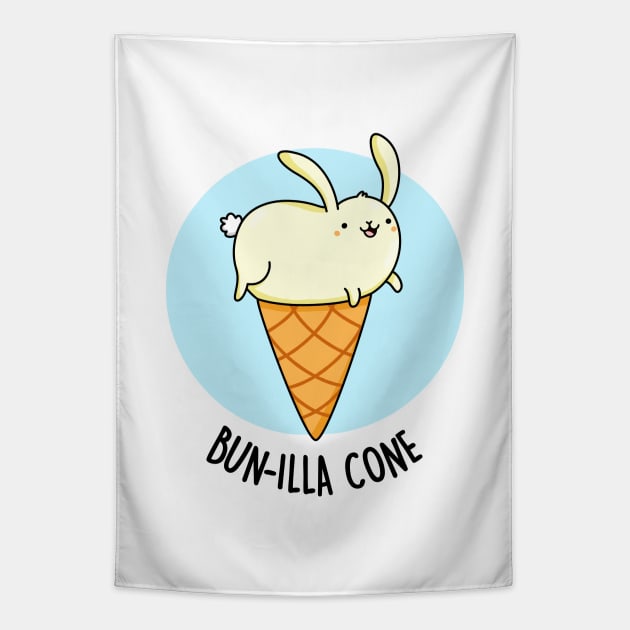 Bunilla Cone Food Pun Tapestry by punnybone