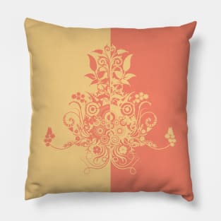 Orange yellow dual color swirls Pillow