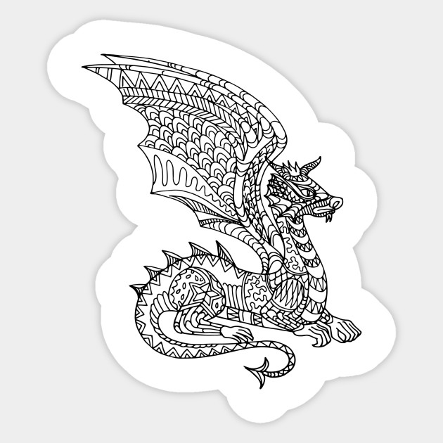 Download Mandala Dragon - Dragon - Pegatina | TeePublic MX