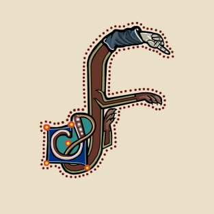 Letter F Manicule W 14C Maastricht Psalter parody T-Shirt