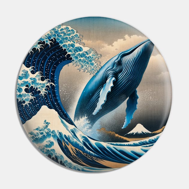 Kanagawa wave - Funny Blue Whale Meme Pin by Edd Paint Something