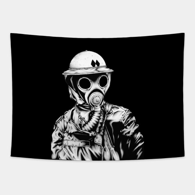 Gasmask Tapestry by JupiterVII1