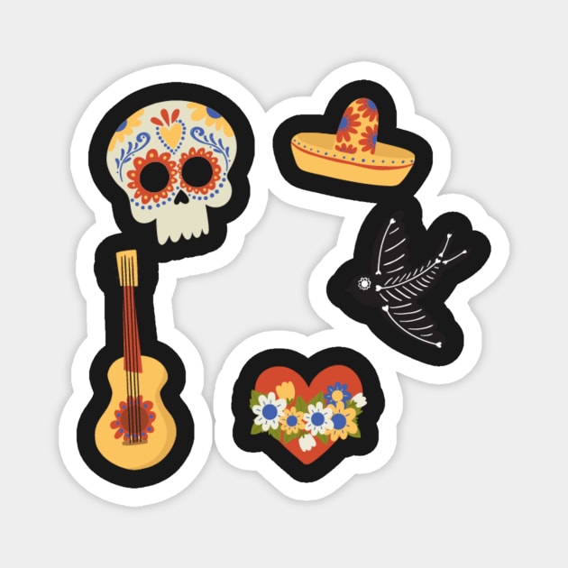 Mexican stickers Magnet by SouthPrints