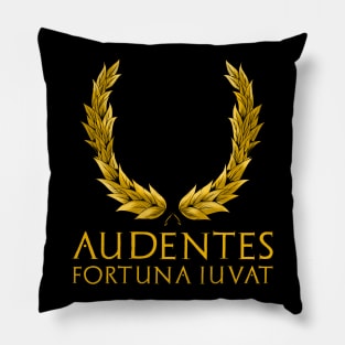 Audentes Fortuna Iuvat - Classical Latin Motivational Quote Pillow