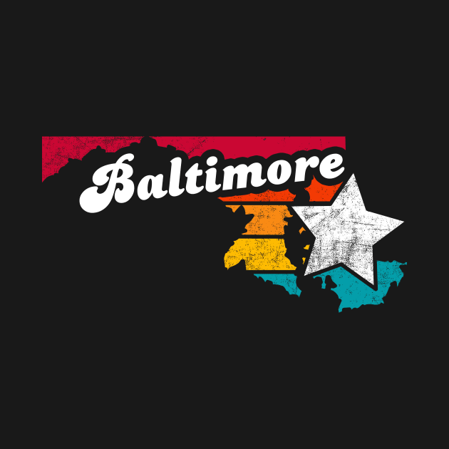 Baltimore Maryland Vintage Distressed Souvenir by NickDezArts