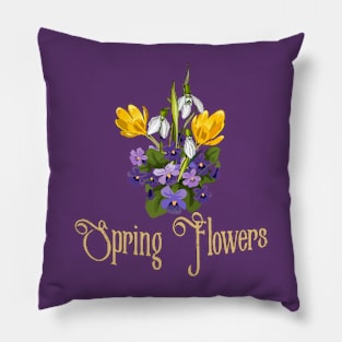 First Spring Flowers Pillow