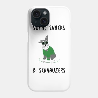 sofa snacks and schnauzers Phone Case