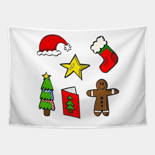 Cute Christmas Decorations Tapestry