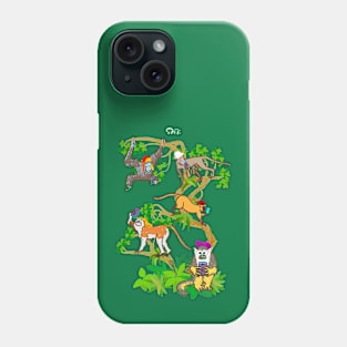 Monkeys on smartphones with hats Phone Case