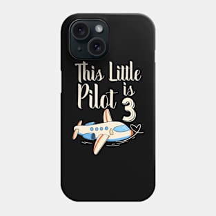 3 Year Old Boy Girl Airplane Pilot 3Rd Birthday Party Phone Case