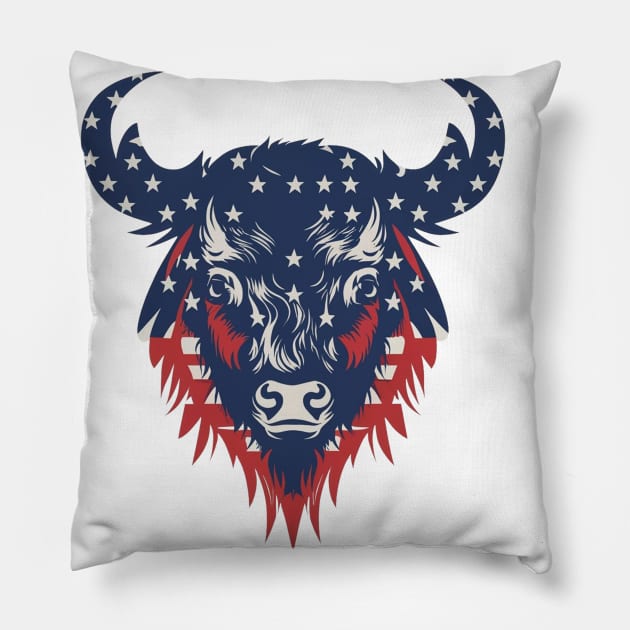 American bison Pillow by Spaceboyishere