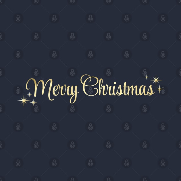 Merry Christmas lettering in red and gold color. by ChrisiMM