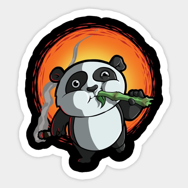 Smoking Panda - Panda - Sticker | TeePublic