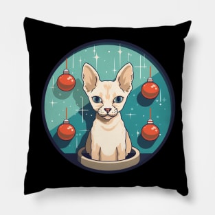 Devon Rex Cat Xmas Ornament, Love Cats Pillow