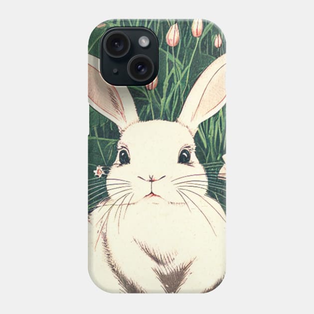 White American Sable Rabbit Cutie Pie Floral Bunny Mom Phone Case by wigobun