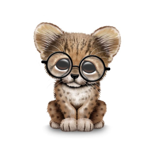 Cute Cheetah Cub Wearing Glasses by jeffbartels