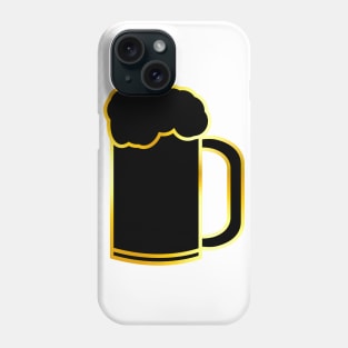 Beer Mug | Black Fill & Golden Ombre Stroke Phone Case