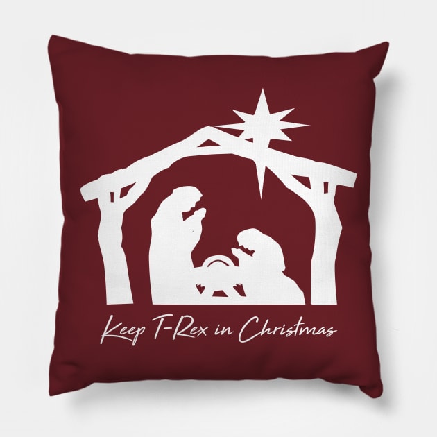 Keep T-Rex in Christmas Pillow by jimmylemon