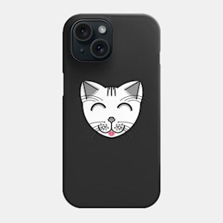 Happy Cat 2 (White) Phone Case