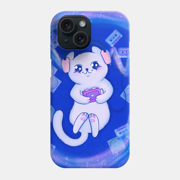 Magic of Nostalgic Music Cat Phone Case by LenasScribbles