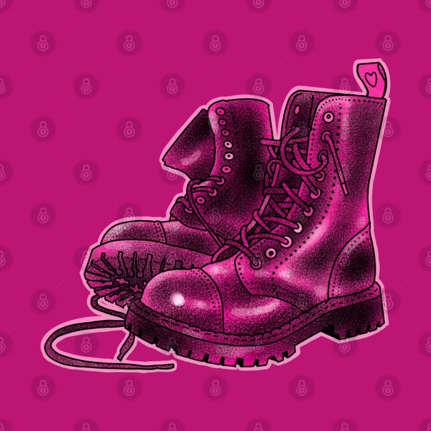 Pink combat boots by weilertsen