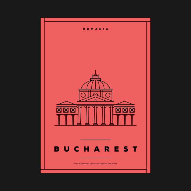 Bucharest Minimal Poster by kursatunsal