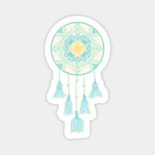 teal and yellow dreamcatcher Magnet