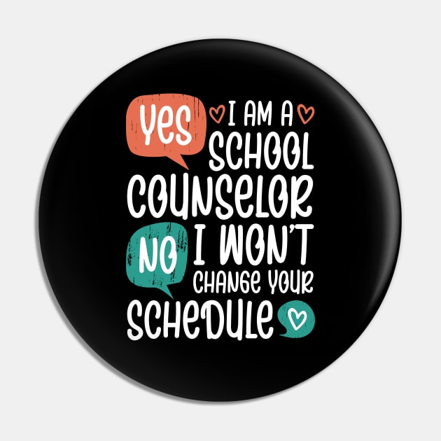 Funny School Counselor Pin by White Martian