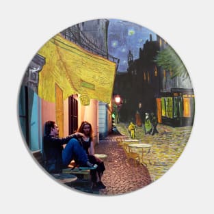 Van Gogh Café Terrace at Night and Jessie and Celine in Before Sunrise Pin