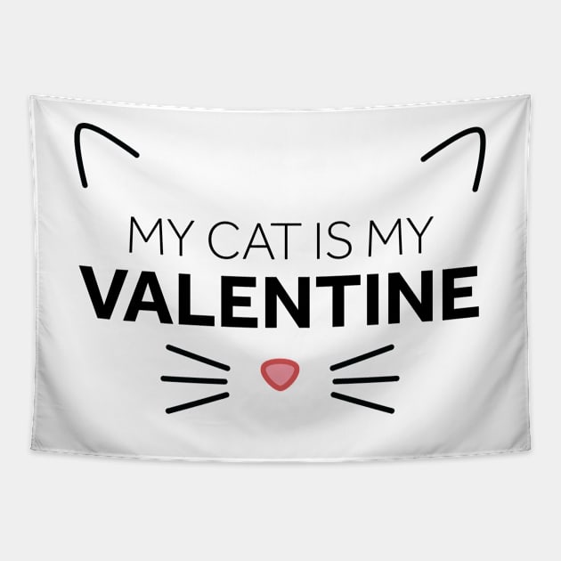 My Cat is My Valentine Tapestry by murialbezanson