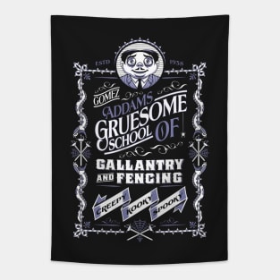 Gomez Gruesome School of Gallantry and Fencing - Creepy Cute Goth Tapestry