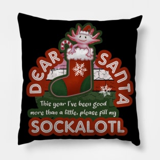 Dear Santa Christmas Stocking Axolotl Sockalotl Pillow