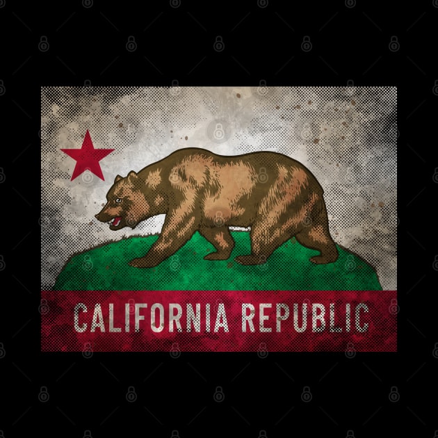 California Bear Flag (vintage Grunge Style) #2 by Winya