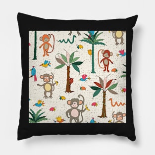 monkeying around in the tropical jungle Pillow