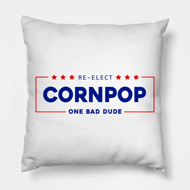 Re-Elect Cornpop One Bad Dude shirt Trump Mugshot 2023 Pillow by Sunoria