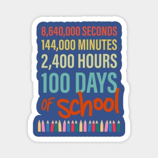 100 Days of School, Hours, Minutes and Seconds with Crayons Magnet