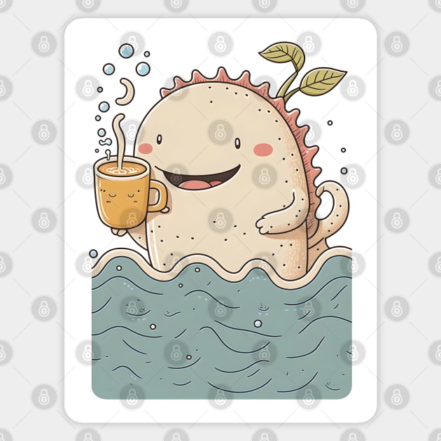 Axolotl & Coffee Kawaii Anime Axolotls & Coffee Lover