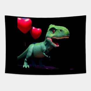 I Steal Hearts Valentines Day T-Rex Dinosaur Tapestry