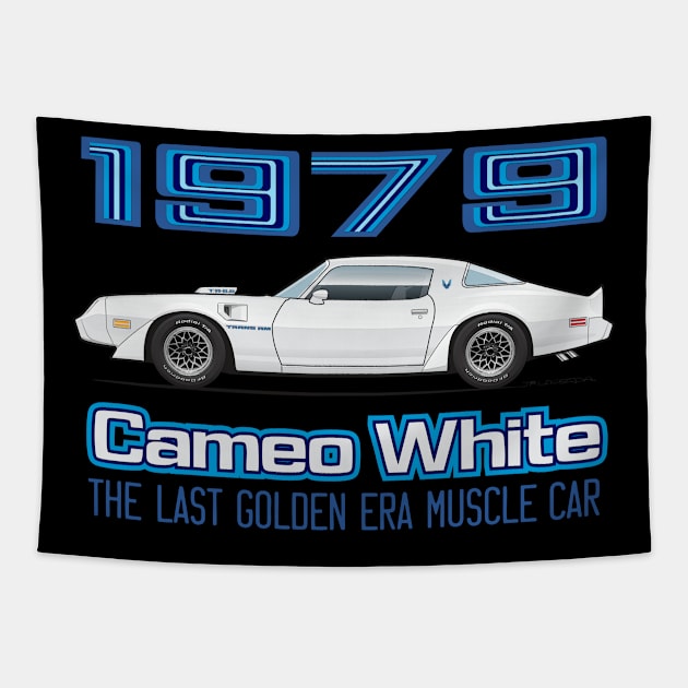 Factory Colors-Cameo White w. Blue Graphics Tapestry by ArtOnWheels