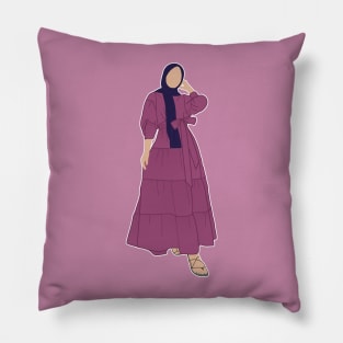 Hijabi in a cute dress Pillow