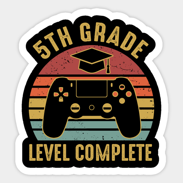 5th Grade Level Complete Game Controller Graduation Gift For Mens Womens 5th Grade Level Complete Gamer Video Aufkleber Teepublic De