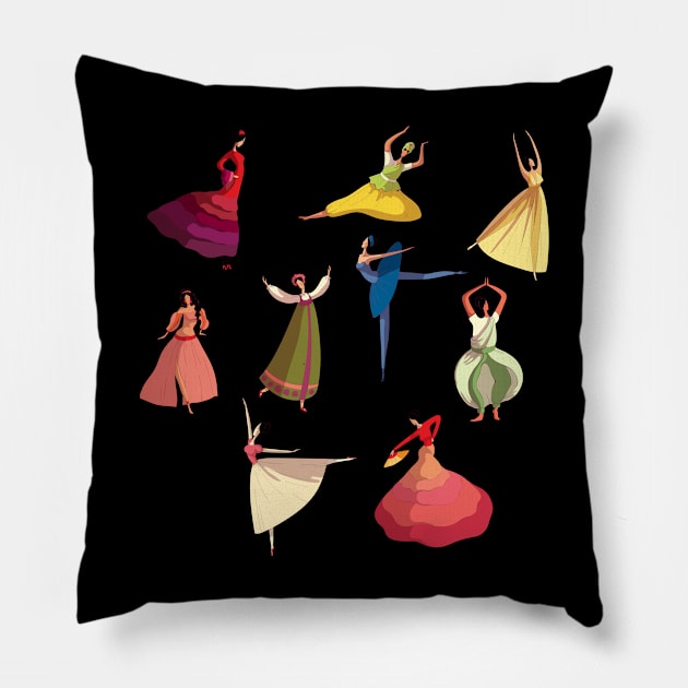 girl performing dresses collection Pillow by Mako Design 