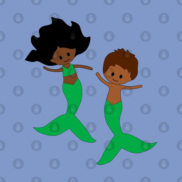 Brother and Sister Mermaids by Nutmegfairy