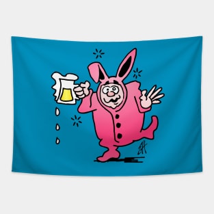 Drunk in a pink bunny suit Tapestry