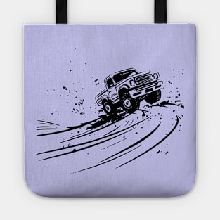 Vintage Black and White Pickup Truck T-Shirt Tote