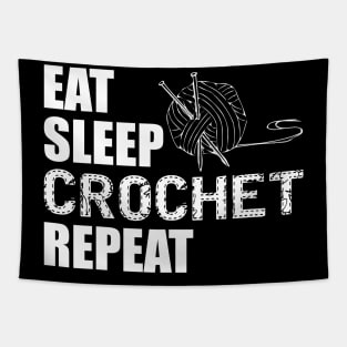 Crochet - Eat sleep crochet repeat Tapestry